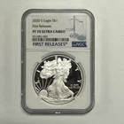 2020-S $1 American Silver Eagle First Releases Proof PF 70 U CAM NGC.