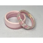 Vtg Lot 2 Pink Plastic Bangle Bracelets Costume Jewelry West Germany