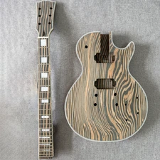Diy electric lp guitar kit zebrawood body neck fingerboard set neck GD hardware
