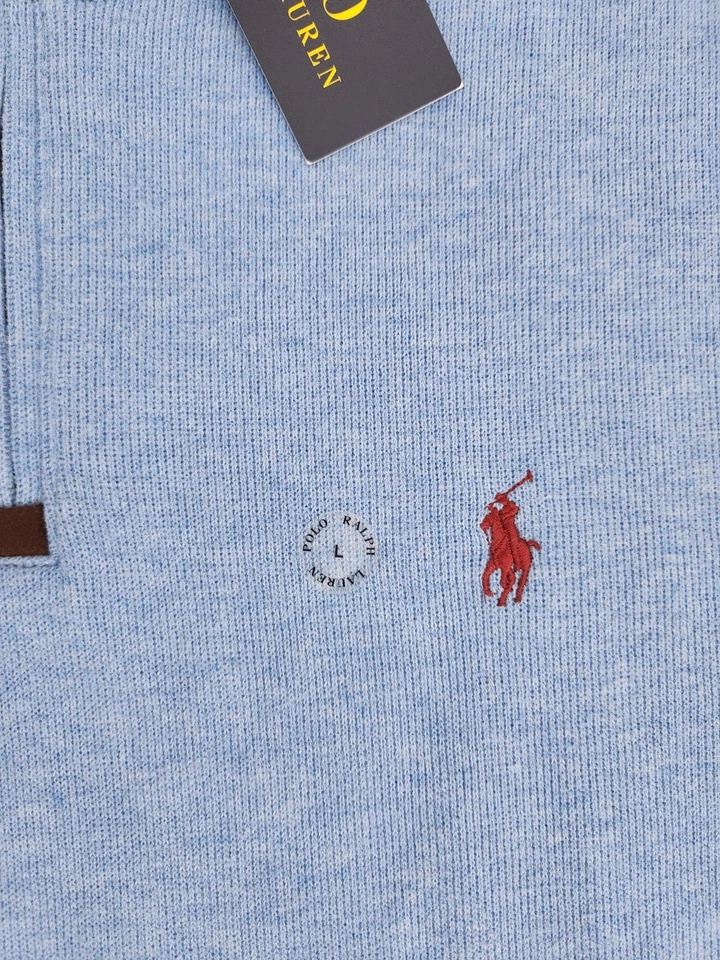 Polo Ralph Lauren Cuarto Cremallera Borgoña Poni Azul Suéter Para Hombre Talla Grande Nuevo Foto 4 de 4