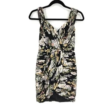 Lavish Alice Dress Women's Sz 2 Floral Off the Shoulder Cocktail Mini Multicolor