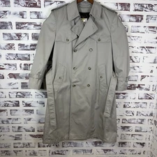 London Fog Towne Men's Vintage Long Lined Overcoat Trench Coat Size 40 R Tan