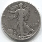 1939- WALKING LIBERTY HALF DOLLAR -90% SILVER - LOT # 254