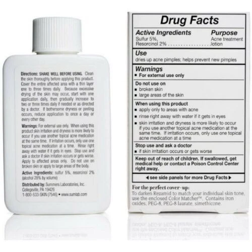 Loción para tratamiento del acné Rezamid seca y limpia rápidamente granos piel suave 2 oz Foto 2 de 2