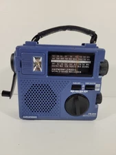 GRUNDIG FR-200 AM FM SW Short Wave Hand Crank Emergency Radio Tested Working