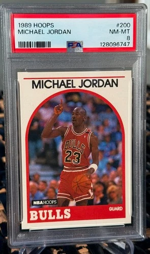 1989 Hoops MICHAEL JORDAN # 200 PSA 8 Real Nice Rare Iconic Vintage Card Bulls