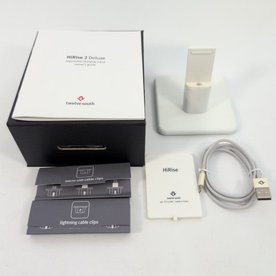 Twelve South HiRise 2 Deluxe Adjustable Charging Stand iPhone iPad White