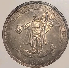 Brazil 1900 4000 Reis Discovery  Rare Sharp Strike/Luster Low Mtg NGC63PQ LJ