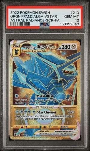 PSA 10 GEM MT 2022 POKEMON SWSH ORGN.FRM.DIALGA VSTAR #210 ASTRAL RADIANCE-SCR-F