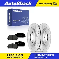 Front Drilled Slotted Brake Rotors Premium Ceramic Pads for Nissan TITAN
