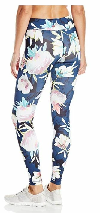 Pantalones de yoga Karen Kane KK8216-3794 activos azules florales elásticos largos, M - $75 Foto 2 de 2