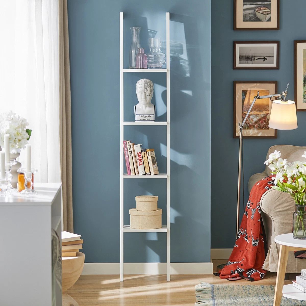 Haotian modern cheap ladder bookcase