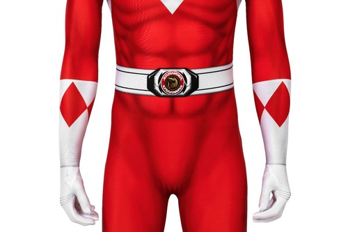 MMPR Red Ranger Suit Costume Cosplay Jumpsuit - Picture 13 of 17