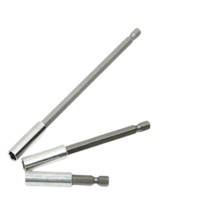 3tlg Magnet Bithalter Set 75mm 100mm 150mm Verlängerungsstangen CR-V 1/4'' Sechskantschaft