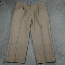 Ballin Pants Mens 36x26 Brown Wool Pleated Super 120s Professional Business