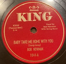 COUNTRY Bob Newman String Band 78 rpm KING 1044 HAULIN' FREIGHT 1952 E
