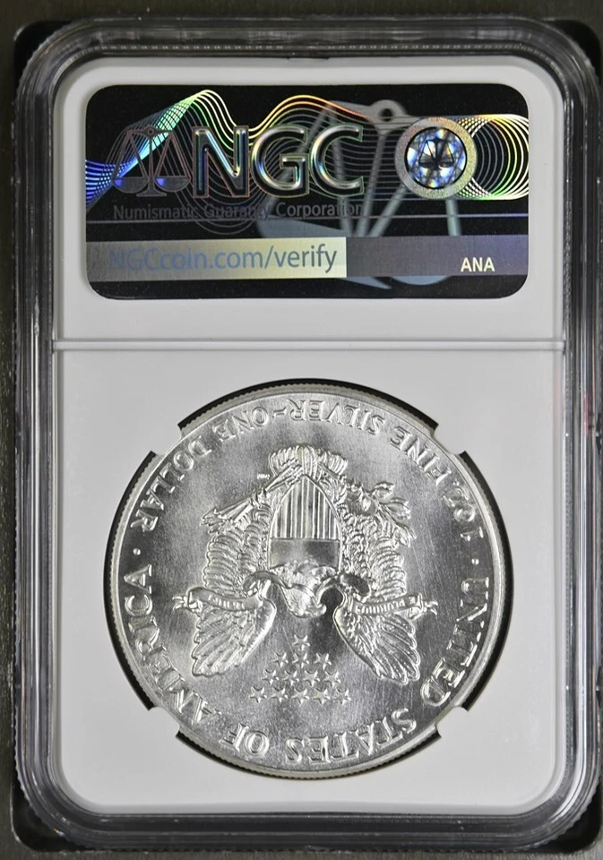 1993 American Silver Eagle $1 NGC MS69 - Image 2 of 2