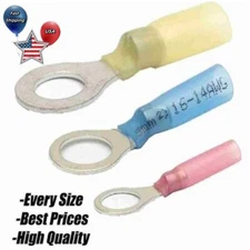 50-300x Heat Shrink Ring Terminals 22-10 AWG Wire Crimp Connectors Waterproof