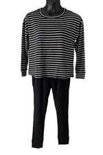 Splendid Printed Hacci Lounge Set Black/Stripe