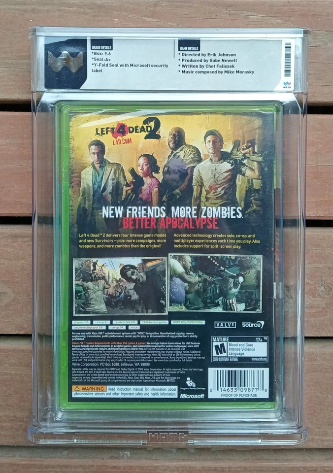 Left 4 Dead 2 XBOX 360 SEALED 2009 WATA Graded 9.6 A+ US Print! - Image 2 of 2