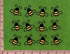 Bee Die Cuts, 1-1/2" x 1-1/2' - 12 pcs. Or 3"x3" - 6 pcs. HAND-LAYERED, Honey