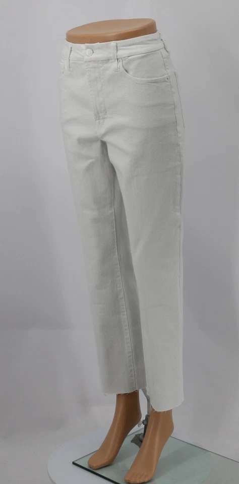 GOOD AMERICAN WOMENS STRAIGHT LEG SKINNY JEANS WHITE DENIM RRP £100 EG