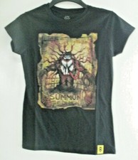 WOMENS/GIRLS SUMMON THE DEMON. FINN BALOR. BLACK MEDIUM SHORT SLEEVED T-SHIRT. N