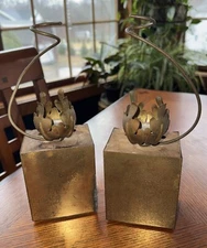 Pair Of Vintage C’Dair Brass Candle Stick Wall Sconces~Rustic~Primative