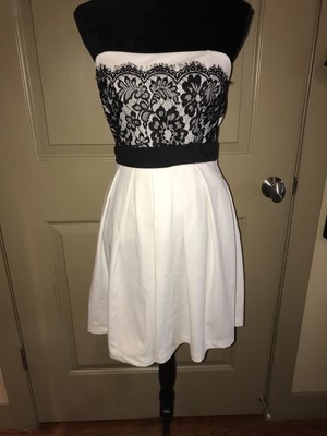 black and white semi formal dress