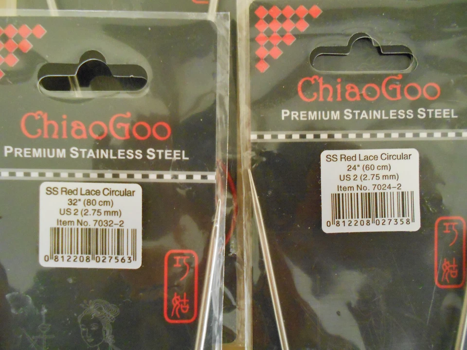 CHIAOGOO N.5 ferri circolari SS Red Lace Circular,VARIE MISURE vedi foto - Immagine 3 di 4