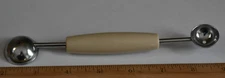 Vintage EKCO USA Melon Baller Cream Handle Double Headed Ball Scoop