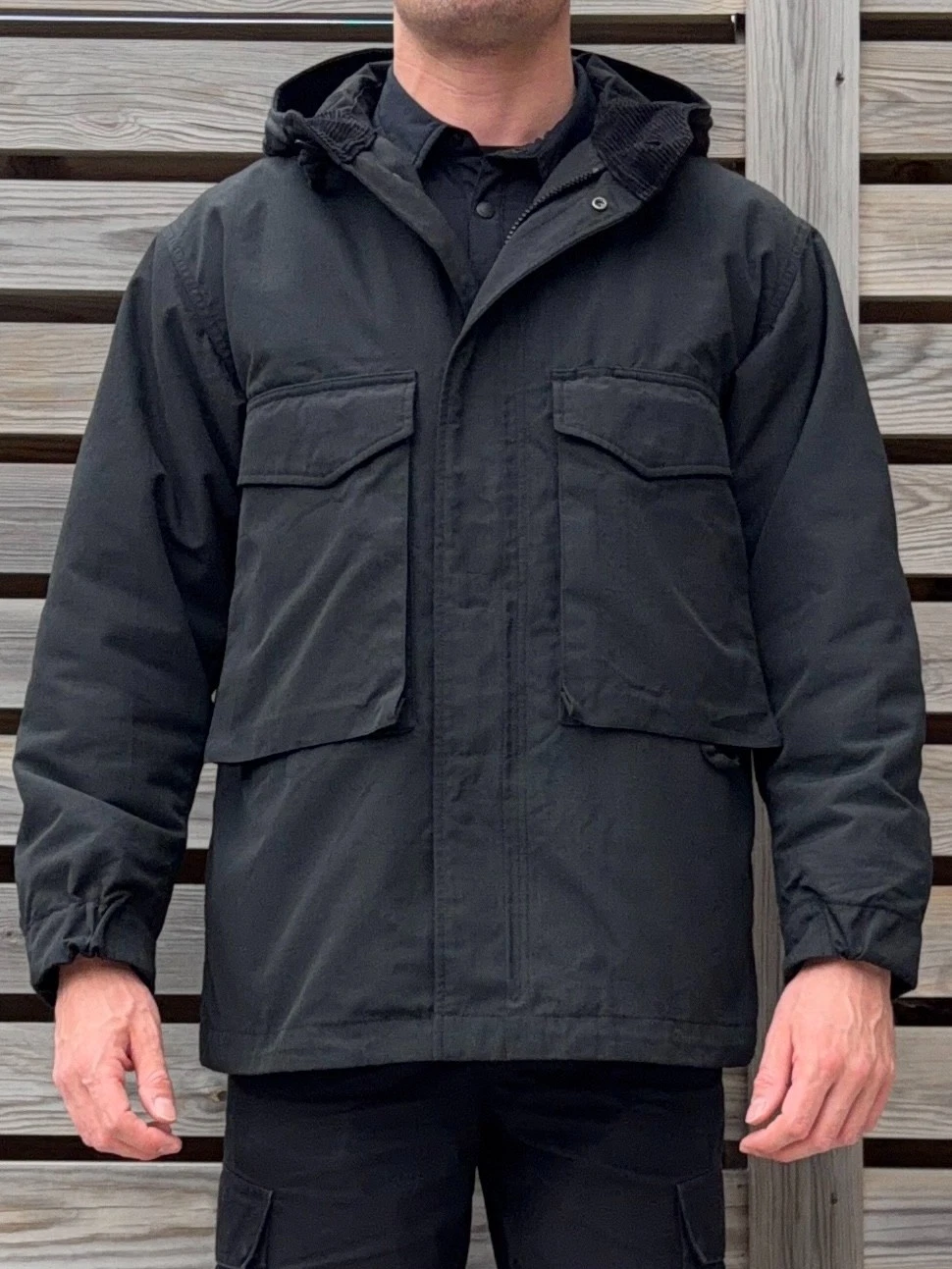 SNOW PEAK - S - Takibi Ripstop Adjustable 2-in-1 Jacket / Parka - Black