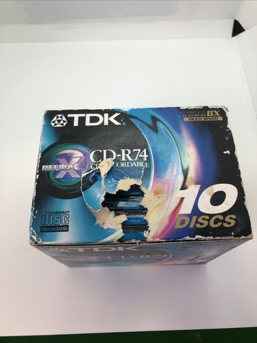 Box of 10 Sealed TDK Reflex Ultra CD-R74 CD-Recordable 650MB 74mins (Tatty box) - Picture 2 of 8