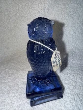 Vintage Degenhart Glass Owl COBALT BLUE#3   No Chips Or Cracks