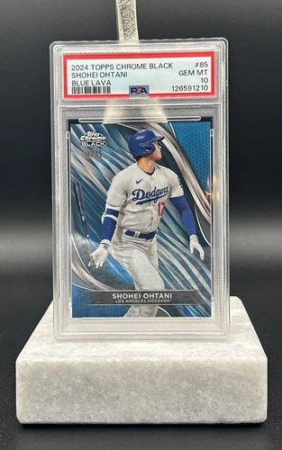 2024 Topps Chrome Black Blue Lava Refractor #85 Shohei Ohtani /75 PSA 10 Dodgers
