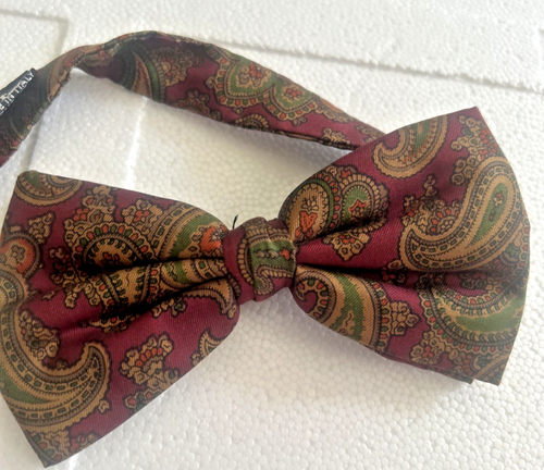 Vintage Altea Milano Paisley Silk Bow Tie Made In Italy Great Quality - Picture 2 of 8