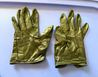 Men's Gold Leather Wrist Gloves, Solid Pattern, One Size, Leather Glove Style — photo 1
