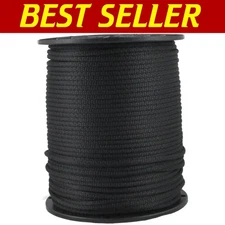 Industrial Grade 3/16 Inch Black Dacron Rope - 500ft Spool with 750lb Strength