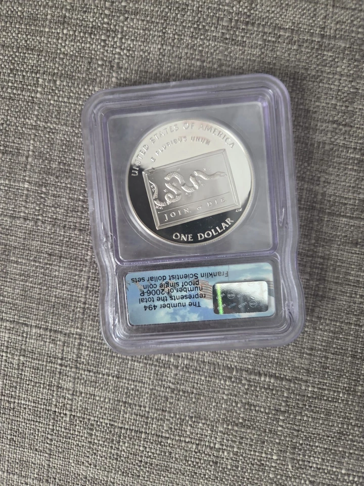 2006-P Franklin Scientist Commemorative Silver $1 ICG MS70 - Image 2 of 2