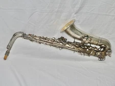 CONN C MELODY SAXOPHONE, 1925 vintage,  silver plated with gold bell