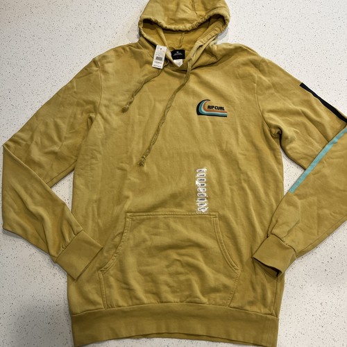 Rip Curl Surf Revival Line Up Hoodie In Washed Mustard Yellow Large NWT