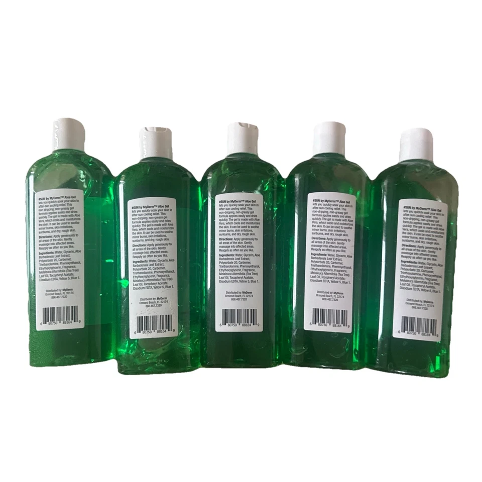 Lot Of Five! 16 FL OZ Bottles #SUN by MyDerm Soothing and Replenishing ALOE GEL  - Image 2 of 4