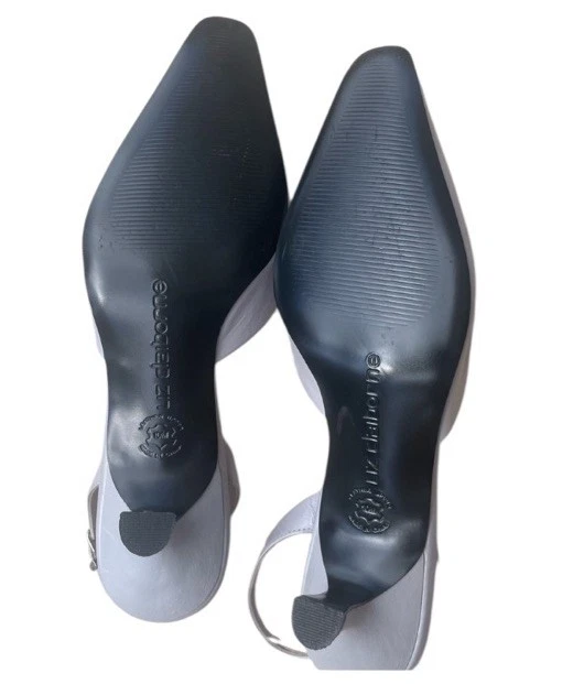 VTG Liz Claiborne Dove Gray Slingback Heels Size 10 Floral Detail NWOT - Image 3 of 4