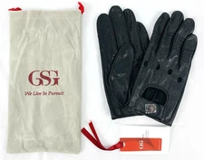 GSG Men Genuine Leather Gloves Unlined Touchscreen Driving/Biking Black Sz Small
