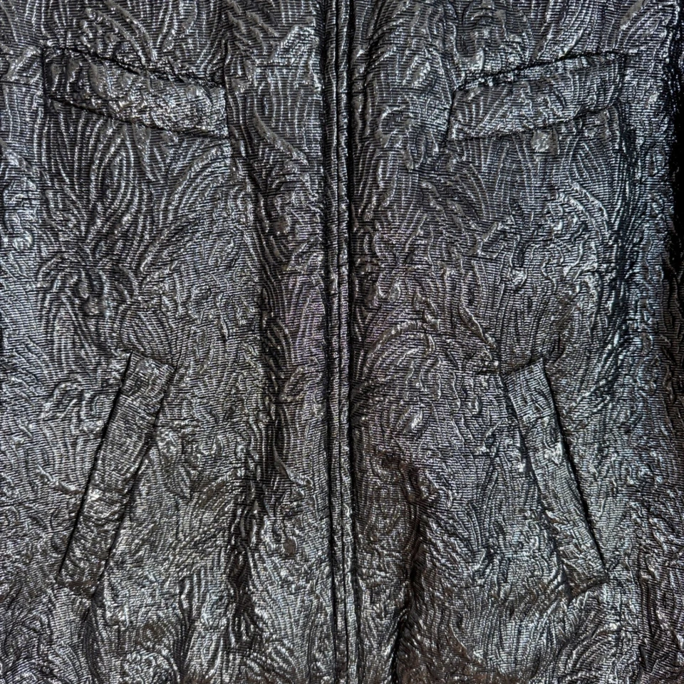 Abrigo Chaqueta Bomber ISABEL MARANT Metálico Plateado Negro Reversible Foto 3 de 4