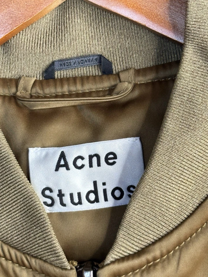 Acne Studios Men's Nylon Bomber Jacket Size M Green Full Zip Vintage - Image 2 of 4