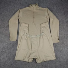 US Army ECWCS Base Layer Set Mens Medium Long Tan Thermal Shirt Pants Peckham