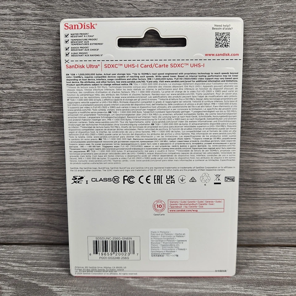SanDisk SD Card Ultra 256GB SDXC UHS-I Class 10 Camera Memory Card 150MB/s New - Image 4 of 4