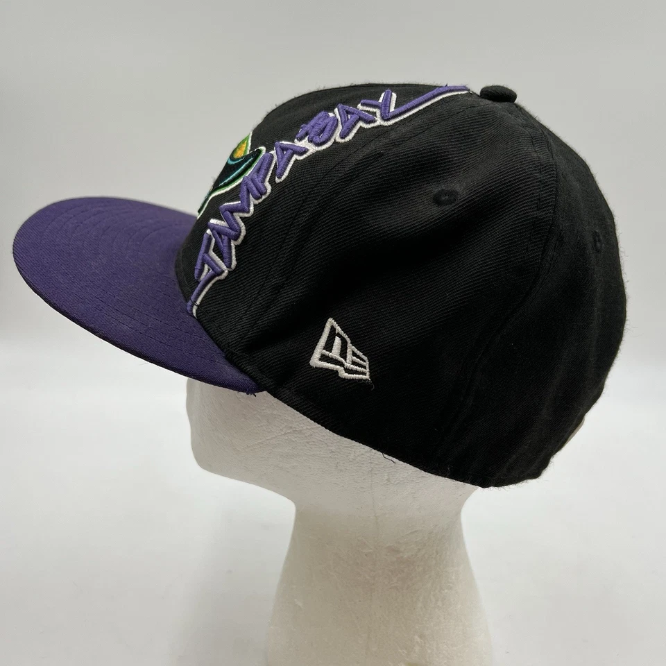 Vintage Tampa Bay Rays New Era Hat Cooperstown Classic Graffiti Script 7 1/4 - Image 2 of 4