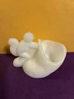Vintage Squirrel On Acorn Toothpick. Milk Glass. 2 1/2” X 2”
